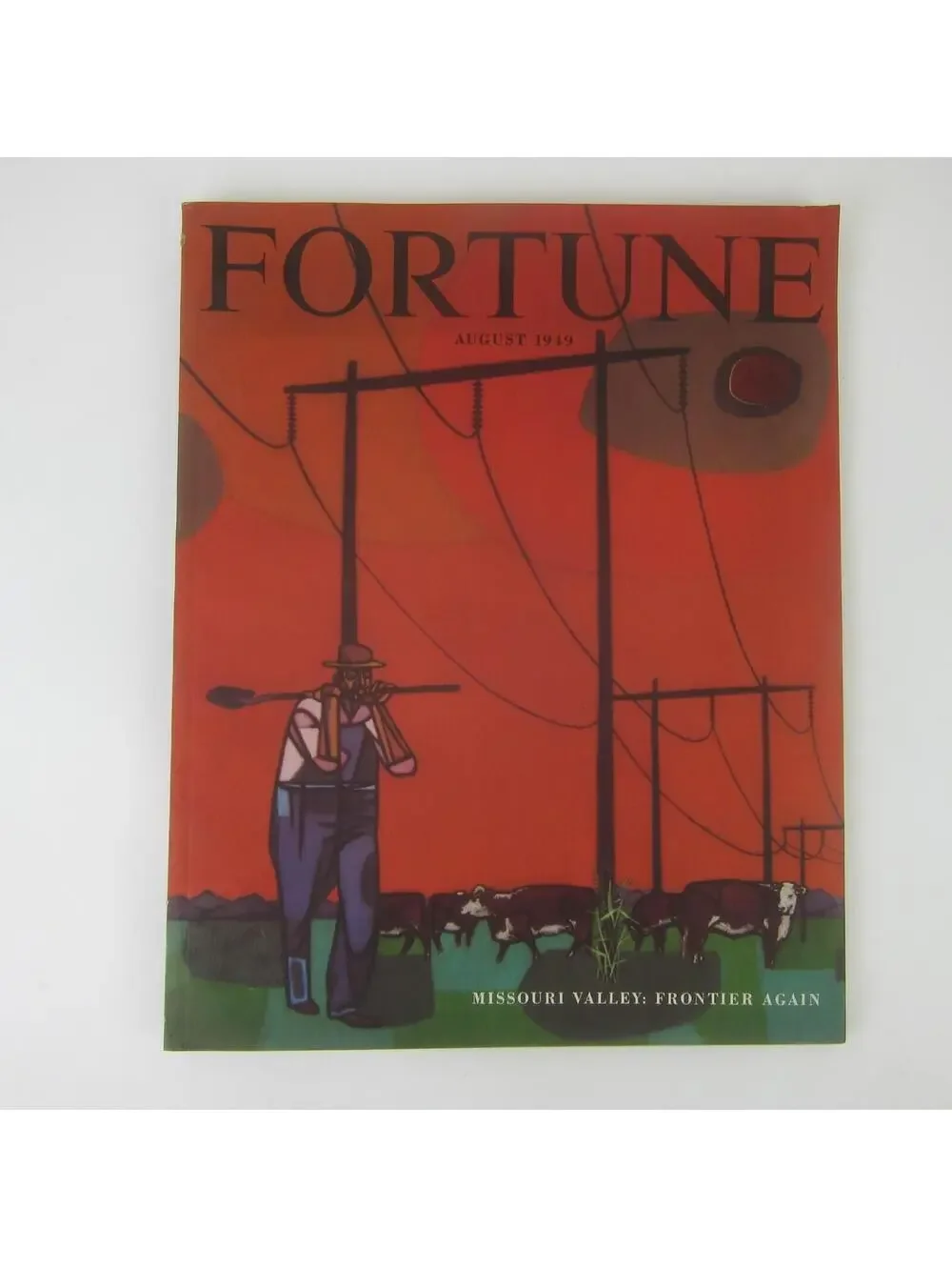 Vintage FORTUNE Magazine August 1949 Robert Gwathmey Cover Oldsmobile, Buick Ads